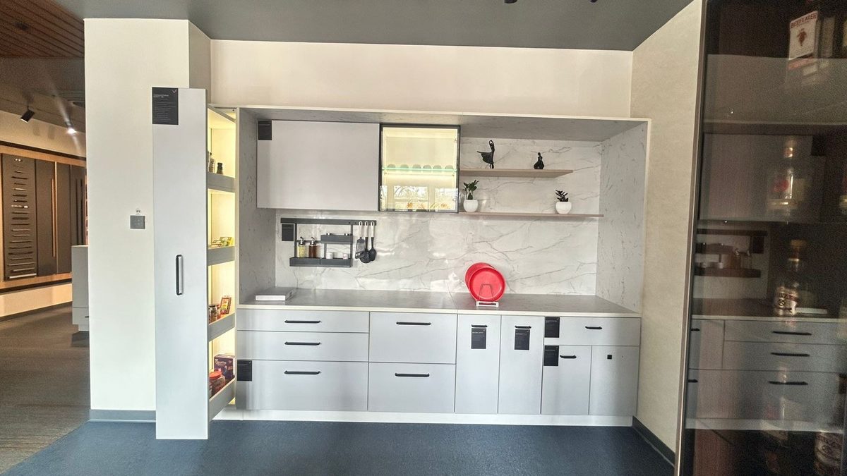 White premium modular kitchen Tezpur